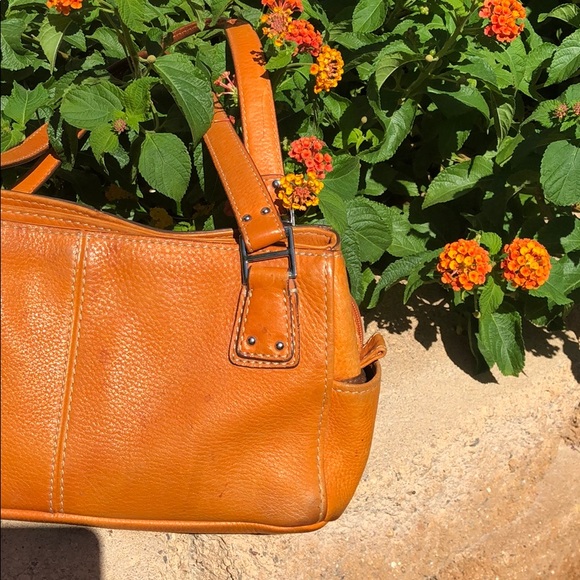 FOSSIL Blackburn Leather Orange caramel HANDBAG - Picture 2 of 8
